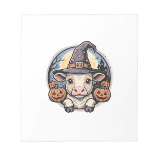 Cute Halloween Calf Witch Hat Vintage Engraving De Notepad