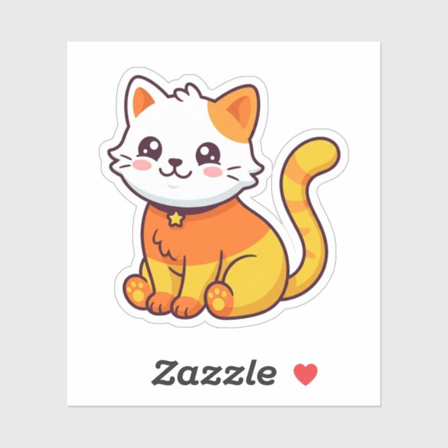 Cute Halloween Candy Corn Cat Autumn Sticker (Sheet)