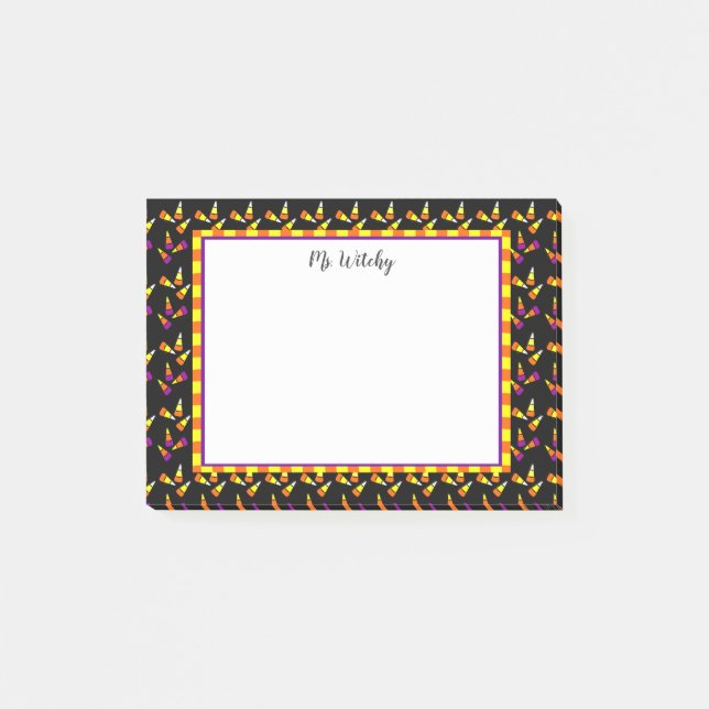 Cute Halloween Candy Corn Custom Stickies Post-it Notes (Front)