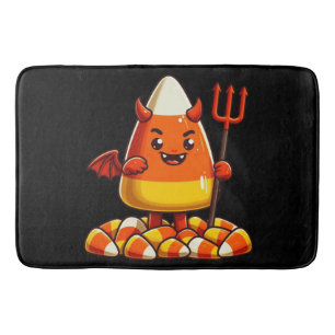Cute Halloween candy corn monster Bath Mat