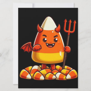Cute Halloween candy corn monster Holiday Card