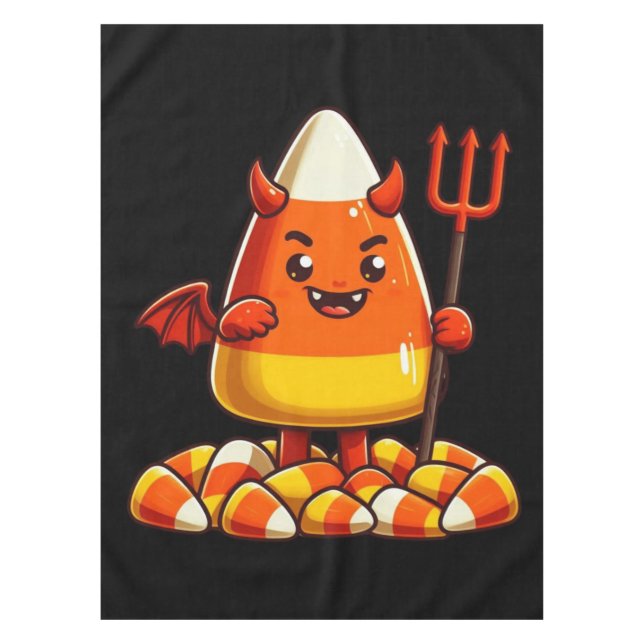 Cute Halloween candy corn monster Tablecloth (Front)