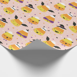 Cute Halloween Candy Corns in costume Wrapping Paper