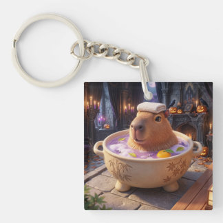 Cute Halloween Capybara Spa Bath Onsen Keyring