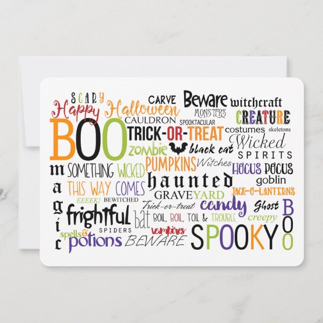 Cute Halloween Carte photo ou Invitation d'anniver (Dos)