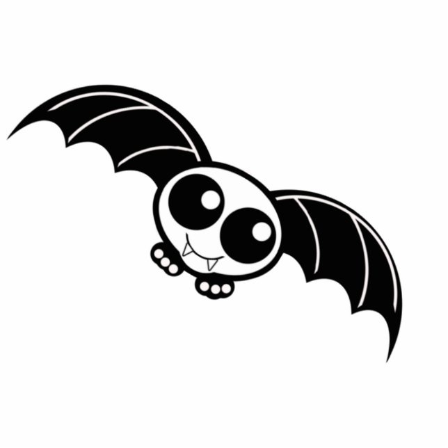 Cute Halloween Cartoon Bat Standing Photo Sculpture (Front)