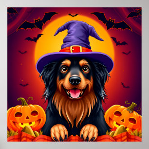 🎃 Cute Halloween Cartoon Dog Spooky Fun Festive Poster