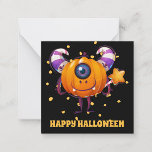 Cute halloween cartoon monster classroom friends card