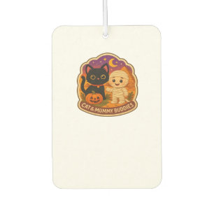 Cute Halloween Cat and Mummy Embroidery Patch Stic Air Freshener