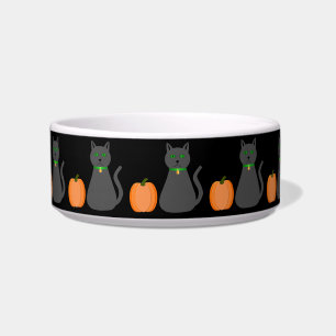 Cute Halloween Cat and Pumpkin Bowl