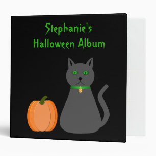 Cute Halloween Cat and Pumpkin Custom Photo Binder