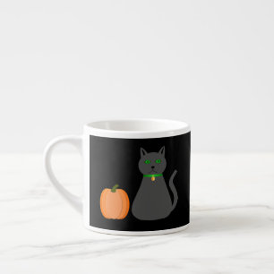 Cute Halloween Cat and Pumpkin Espresso Cup