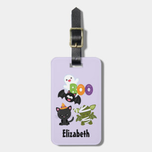 Cute Halloween Cat, Bat, Mummy & Ghost Luggage Tag