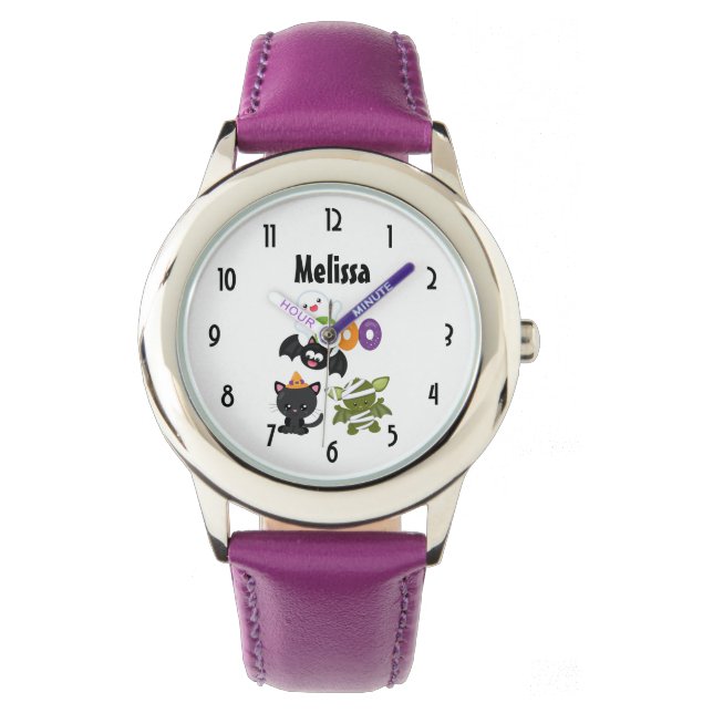 Cute Halloween Cat, Bat, Mummy & Ghost Watch (Front)