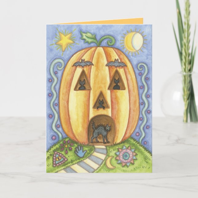 Cute Halloween Cat Cards (Front)