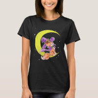 Cute Halloween Cat Costume Witch Hat and Moon