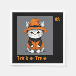 Cute Halloween cat in Disguise Festive Napkin