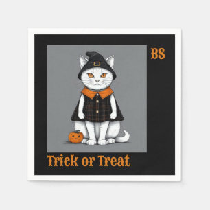 Cute Halloween cat in Disguise Festive Napkin