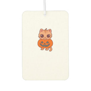 Cute Halloween Cat in Pumpkin Costume Classic T-Sh Air Freshener