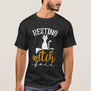 Cute Halloween Cat Lovers - Resting Witch Face Cat T-Shirt