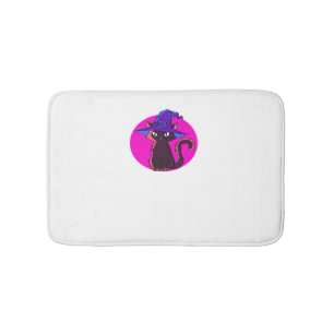 Cute Halloween Cat Oversized T-Shirt Bath Mat