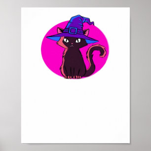 Cute Halloween Cat Oversized T-Shirt Poster