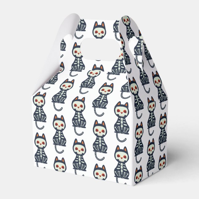 Cute Halloween Cat Pattern Favor Box (Front Side)