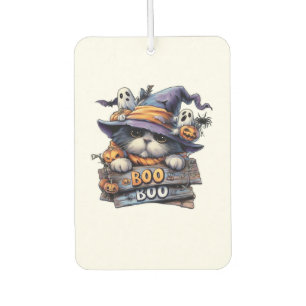 Cute Halloween Cat Sticker � Witch Hat, Pumpkin an Air Freshener