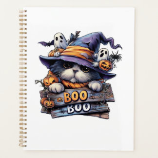 Cute Halloween Cat Sticker � Witch Hat, Pumpkin an Planner