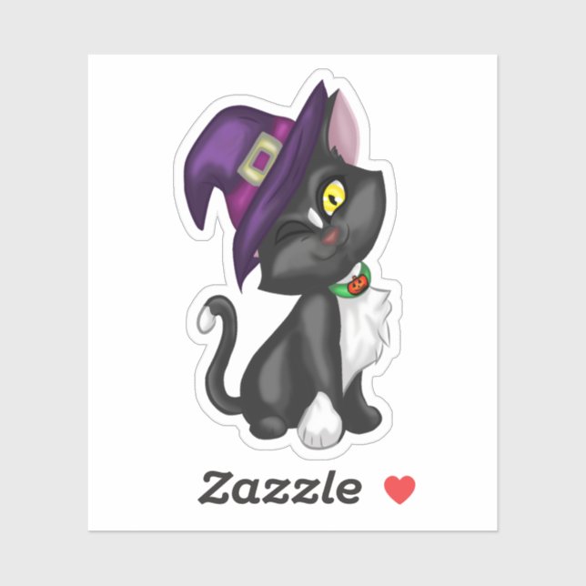 Cute Halloween Cat with a Hat (Sheet)