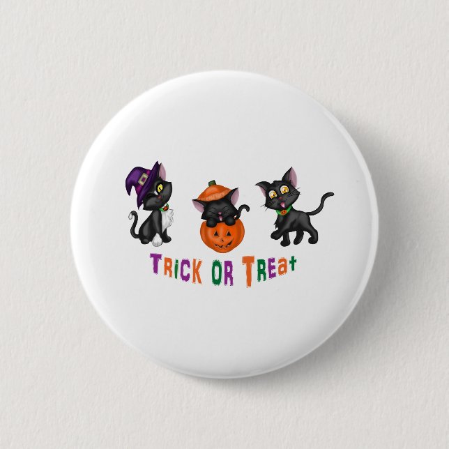 Cute Halloween Cats 2 Inch Round Button (Front)