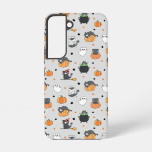Cute Halloween Cats and Ghosts Pattern Samsung Galaxy Case