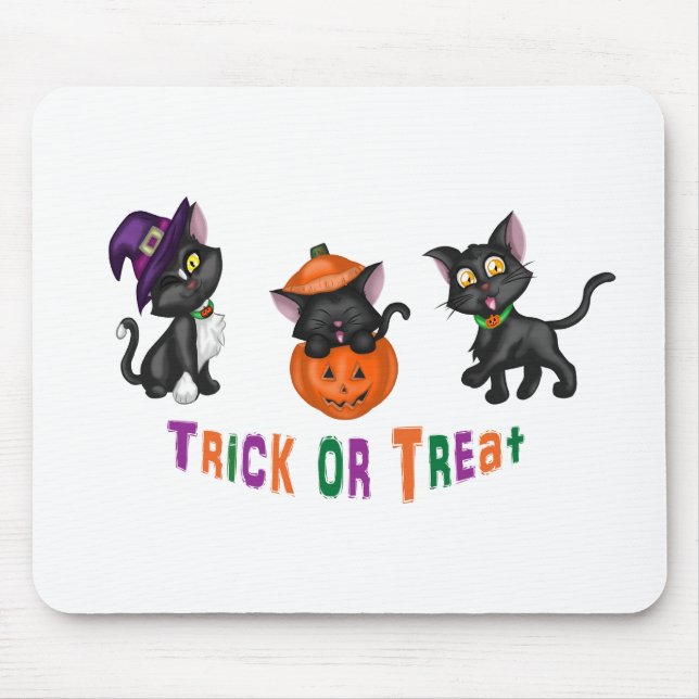 Cute Halloween Cats Mouse Pad (Front)