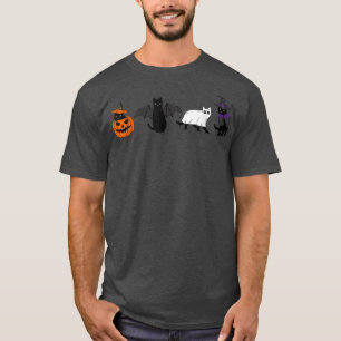 Cute Halloween Cats Pumpkin Demon Ghost Witch 511  T-Shirt