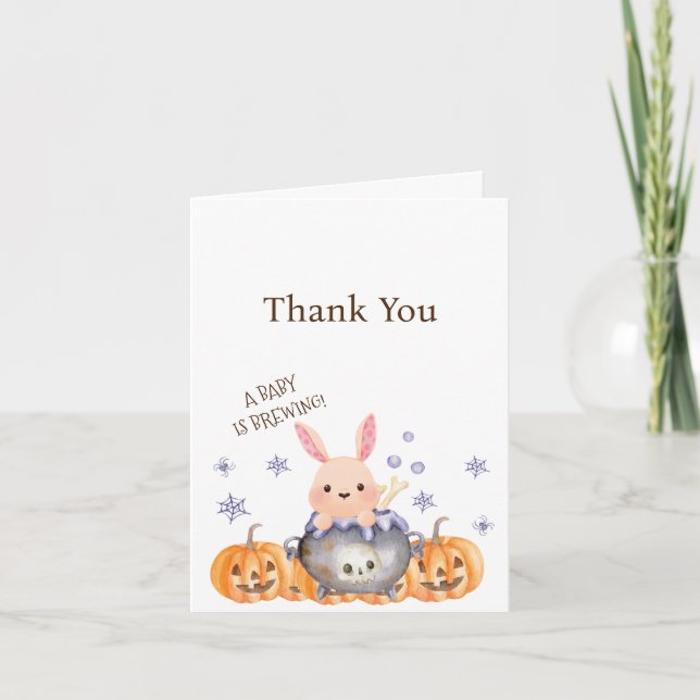 Cute Halloween Cauldron Baby is Brewing Shower Invitation (Front)