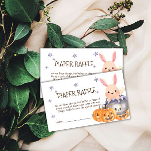 Cute Halloween Cauldron Diaper Raffle Baby Shower Enclosure Card