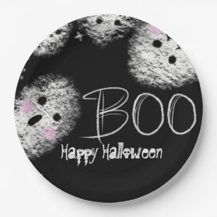 Cute Halloween Chalkboard Ghost Paper Plate