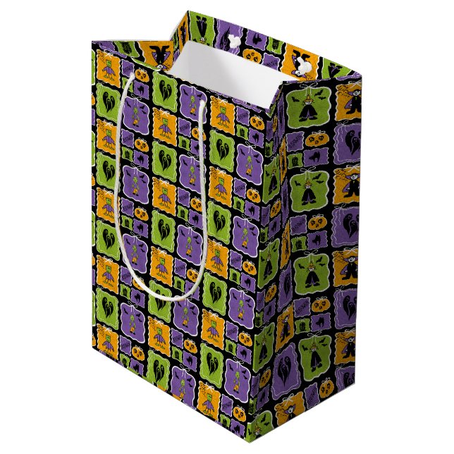 Cute Halloween Characters Medium Gift Bag (Back Angled)