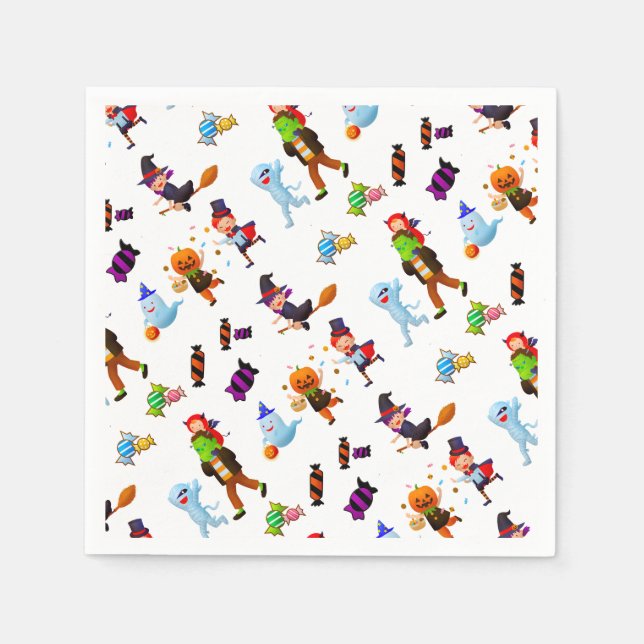 Cute Halloween Characters Napkin (Front)