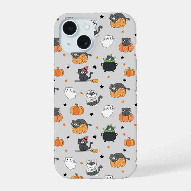 Cute Halloween Chats et Fantômes Motif (Verso)