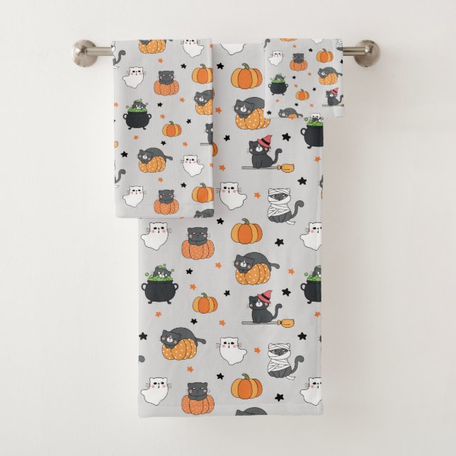 Cute Halloween Chats et Fantômes Motif (En situation)
