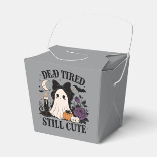 Cute Halloween Coquette Ghost with Bow Favor Box
