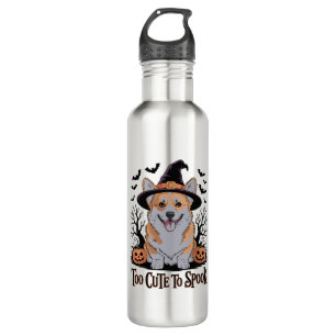 Cute Halloween Corgi in Witch Hat 710 Ml Water Bottle