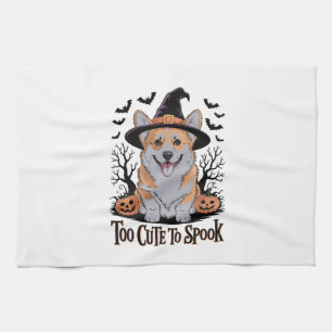 Cute Halloween Corgi in Witch Hat Kitchen Towel