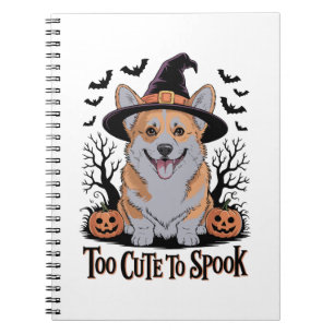 Cute Halloween Corgi in Witch Hat Notebook