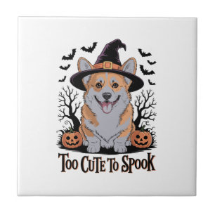 Cute Halloween Corgi in Witch Hat Tile