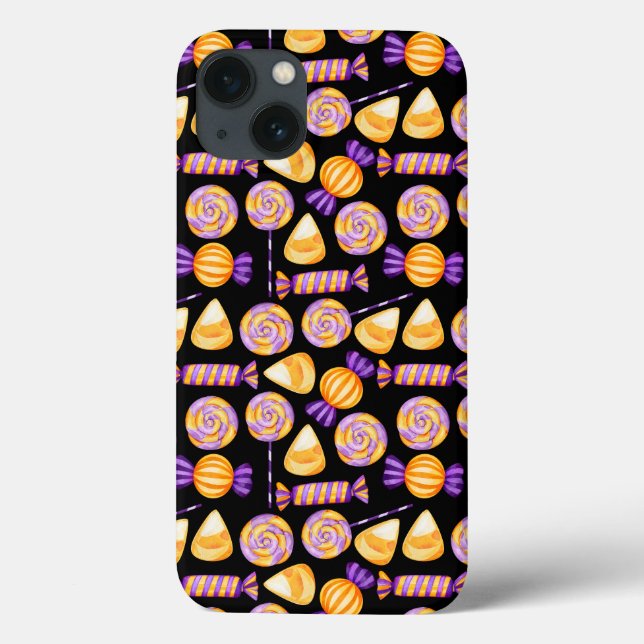 Cute Halloween Corn Candy Sweets Lollipop Black Case-Mate iPhone Case (Back)