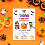 Cute Halloween Costume Birthday Party  Invitation<br><div class="desc">Cute Halloween Birthday Party Invitation with fun Halloween Monsters with Halloween festive typography that you can easily personalize for your Child's very special day.</div>