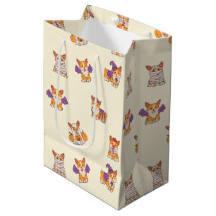 Cute Halloween Costume Cartoon Corgis Medium Gift Bag