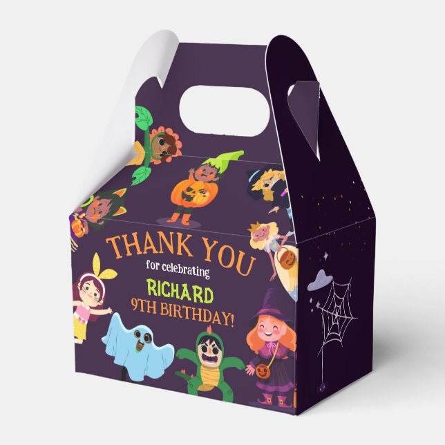 Cute Halloween Costume Modern Birthday Party Favor Box (Front Side)